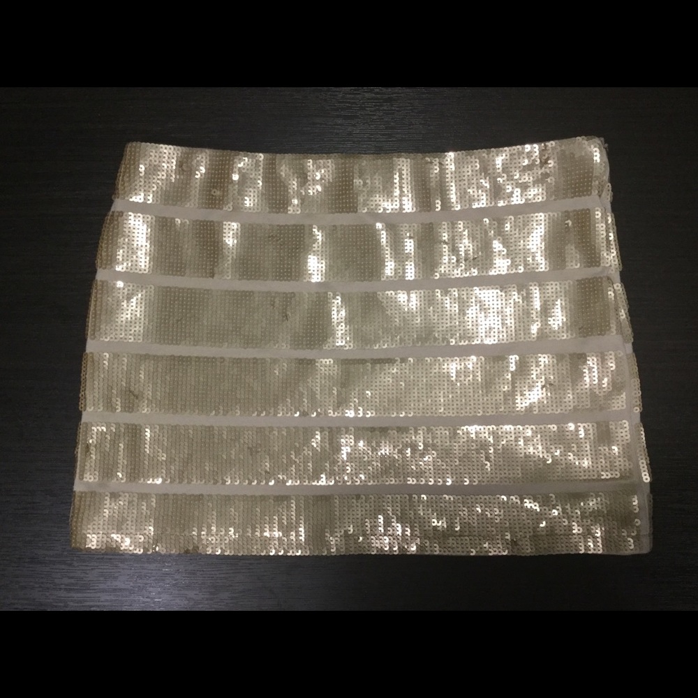 Gold sequence mini skirt